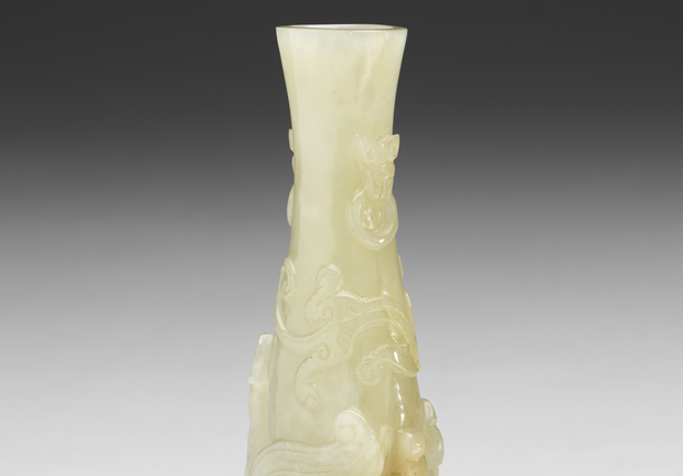 Jade flower vase, Qing dynasty (1644-1911)-China Archive